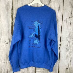 Flathead Lake Melita Island Montana Graphic Crewneck Sweatshirt Size M  257